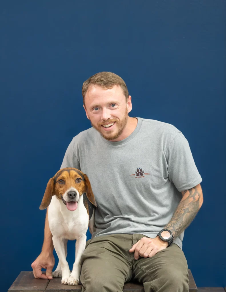Brandon, former U.S. Air Force Security Forces member and military working dog handler, now dog trainer at Off Leash K9 DFW